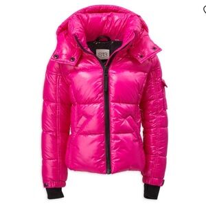 SAM. S13 Glossy Puffer Coat Hot Pink Magenta